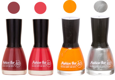 Fashion Bar New Multicolor Nail Polish Combo 115 Multicolor,(Pack of 4)