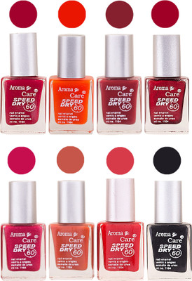 

Aroma Care Orange Matte Nail Polish Combo 01072016107 Maroon, Orange, Golden, Maroon, Green, Magenta, Light Orange, Red, Peach, Purple, Pink, Blue, Yellow, Black, Base Coat, Nude(Pack of 8)