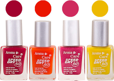 

Aroma Care Maroon Nail Polish Combo 25062016128 Maroon, Orange, Pink, Yellow(Pack of 4)
