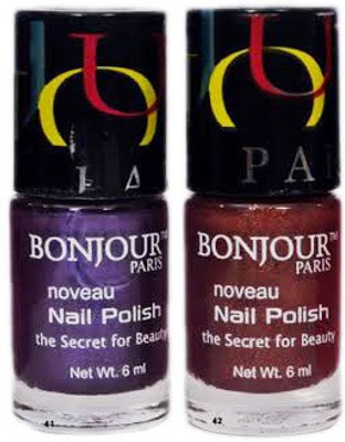 

Bonjour Paris Round Nail Polish 27 Multicolor(Pack of 2)