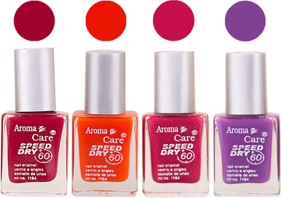

Aroma Care Maroon Nail Polish Combo 2506201675 Maroon, Orange, Pink, Purple(Pack of 4)