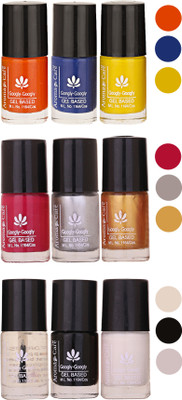 

Aroma Care Gel Based Nail Paint Set Of 9 Pcs Multicolor Set 157(Pack of 9)