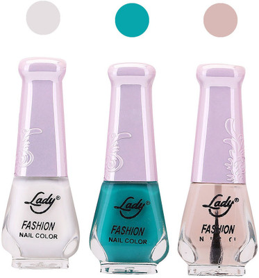 

Lady Fashion Nail Polish 2508201607 White,Green,Transparent,(Pack of 3)
