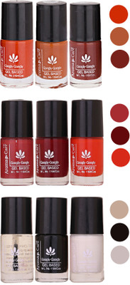 

Aroma Care Gel Based Nail Paint Set Of 9 Pcs Multicolor Set 144(Pack of 9)