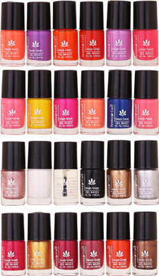 

Aroma Care Nail Polish Set of 24 Pcs ( Multicolor Set No. 18) Orange, Purple, Red, Meganta, Pink, Yellow, Blue, White, Top Coat, Black, Golden, Silver, Light Golden, Wine, Brown(Pack of 24)