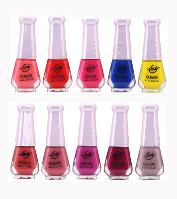 

Lady Fashion Wholesale Price Trendy Nail Polish 0303201765 Multicolor,(Pack of 10)