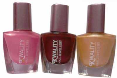 

Kwality Nail Polish High Quality(Pack of 3) Multi color(Pack of 2)