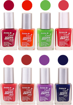 

Aroma Care Orange Matte Nail Polish Combo 01072016181 Maroon, Orange, Golden, Maroon, Green, Magenta, Light Orange, Red, Peach, Purple, Pink, Blue, Yellow, Black, Base Coat, Nude(Pack of 8)
