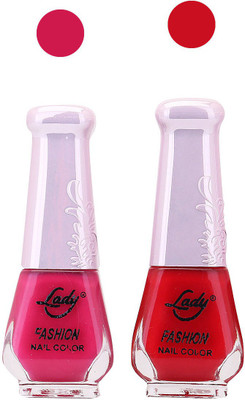 

Lady Fashion Nail Polish Combo 210820188 Pink,Red,(Pack of 2)