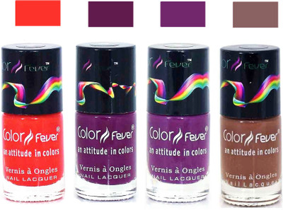 

Color Fever Coffee Matte Nail Polish Combo-1013 Orange Wine Purple Coffee(Pack of 4)