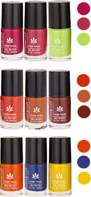 

Aroma Care Pack Of 9 Gel Based Nail Paint (35) Nude Magenta, Neon Magenta, Neon Pink, Orange, Nude, Brown, Orange, Blue, Yellow(Pack of 9)
