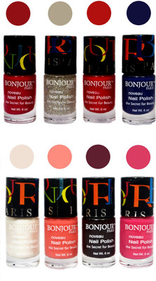 

Bonjour Paris Matte Nail Polish Combo 6-7 Multicolor,(Pack of 8)