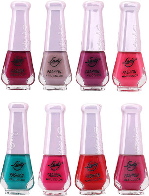 

Lady Fashion Trendy Nail Polish 21158 Multicolor,(Pack of 8)