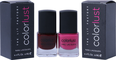 

Colorlust Nailpaint Wine Red and Scarlett Pink Scarlett Pink, Wine Red(Pack of 2)