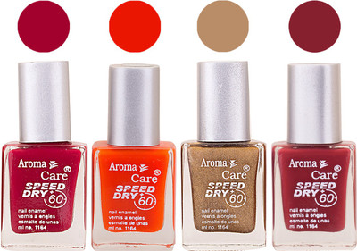 

Aroma Care Maroon Nail Polish Combo 2506201601 Maroon, Orange, Golden, Maroon(Pack of 4)