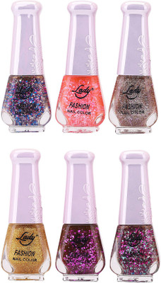 

Lady Fashion Nail Polish 2512201625 Multicolor,(Pack of 6)