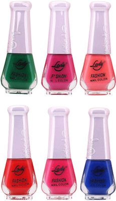 

Lady Fashion Juicy Nail Polish 2612201621 Multicolor,(Pack of 6)