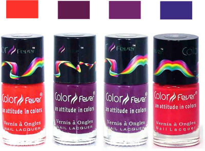 

Color Fever Pink Matte Nail Polish Combo-1006 Orange Wine Purple Pink(Pack of 4)