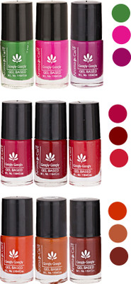 

Aroma Care Pack Of 9 Gel Based Nail Paint (47) Green, Pink, Neon Magenta, Nude, Brown, Nude Orange, Orange, Nude, Brown(Pack of 9)