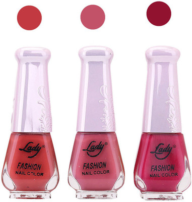 

Lady Fashion Nail Polish 2809201621 Red,Pink,Red,(Pack of 3)