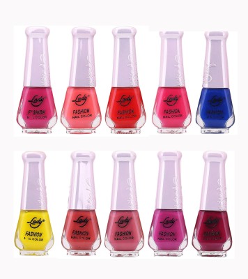 Lady FASHION Wholesale Price Trendy Nail Polish 0303201764 Multicolor,(Pack of 10)