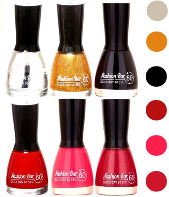 

Fashion Bar Quick Dry Nail Polish (Pack of 6)151 Transperent(Pack of 6)