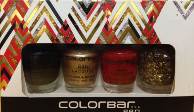 

Colorbar Nail It Golden, Black, Red, Golden Glitters(Pack of 4)