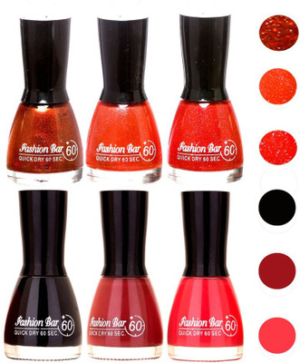 

Fashion Bar Unique Gel Nail Polish Combo (Pack of 6)434 Shade 004(Pack of 6)