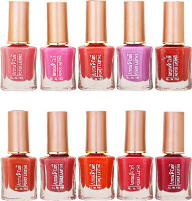 

Aroma Care Wholesale Rate Nail Polish Set of 10 Pcs (Multicolor) 03 Light Pink, Pink, Red, Purple, Dark Red, Dark Orange, Maroon, Mauve(Pack of 10)