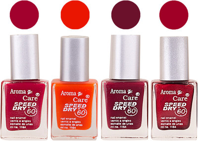 

Aroma Care Maroon Nail Polish Combo 2506201646 Maroon, Orange, Red(Pack of 4)