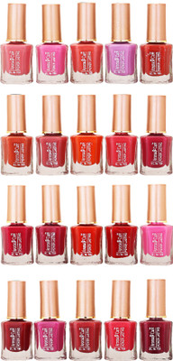 

Aroma Care Wholesale Rate Nail Polish Set of 20 Pcs (Multicolor) 26 Light Pink, Pink, Red, Purple, Dark Red, Dark Orange, Maroon, Mauve(Pack of 20)