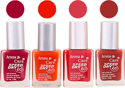 

Aroma Care Maroon Nail Polish Combo 2506201693 Maroon, Orange, Red(Pack of 4)