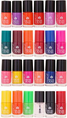 

Aroma Care MAB Multicolor 2 in 1 Color Cap Nail Polish Sets in Wholesale Rate ( Set No. 47) Green, Brown, Orange, Yellow, Blue, Magenta, Yellow, Orange, Neon Green, Base Coat, Black, Red(Pack of 24)