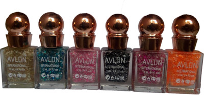

Avlon Glitter Nail Polish A.G.N.P-H6 6 Multicolor(Pack of 6)