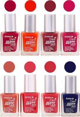 

Aroma Care Orange Matte Nail Polish Combo 01072016113 Maroon, Orange, Golden, Maroon, Green, Magenta, Light Orange, Red, Peach, Purple, Pink, Blue, Yellow, Black, Base Coat, Nude(Pack of 8)