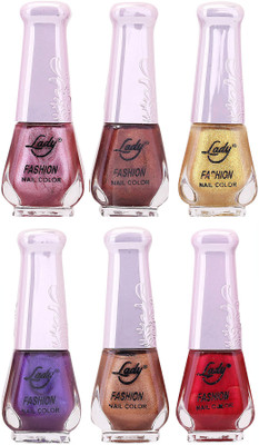 

Lady Fashion Nail Polish 2512201608 Multicolor,(Pack of 6)