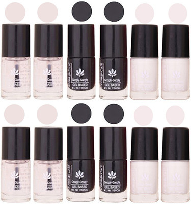 

Aroma Care Top Coat, Black, White Exclusive Nail Polish Combo (Set No. 08) Black, Top Coat, White(Pack of 12)