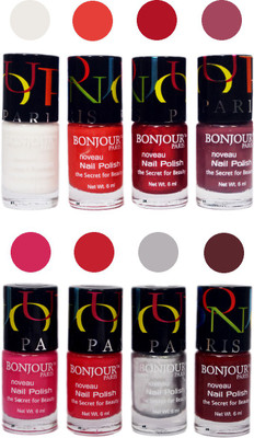 

Bonjour Paris Matte Nail Polish Combo 9-10 Multicolor,(Pack of 8)