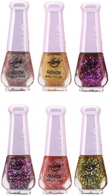 

Lady Fashion Nail Polish 2512201627 Multicolor,(Pack of 6)