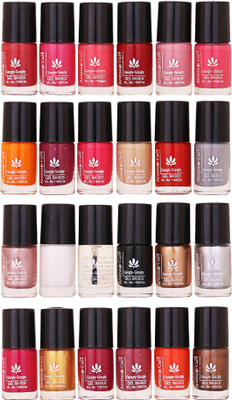 

Aroma Care Nail Polish Set of 24 Pcs ( Multicolor Set No. 20) Brown, Magenta, Peach, Meroon, Pink, Nude, Orange, Wine, Skin, Red, Gray, White, Top Coat, Black, Golden, Silver, Golden, Wine(Pack of 24)