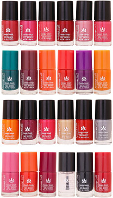 

Aroma Care MAB Multicolor 2 in 1 Color Cap Nail Polish Sets in Wholesale Rate ( Set No. 20) Green, Brown, Orange, Red, Purple, Pink, Peach, Orange, Mauve, Base Coat, Black, Red(Pack of 24)