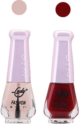 

Lady Fashion Nail Polish Combo 210820196 Transparent,Maroon,(Pack of 2)