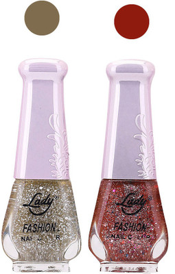 

Lady Fashion Glitter Nail Polish 2909201631 Aquamarine,Brown,(Pack of 2)