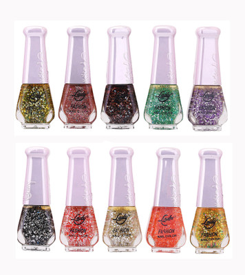 

Lady Fashion Wholesale Price Trendy Nail Polish 0303201732 Multicolor,(Pack of 10)