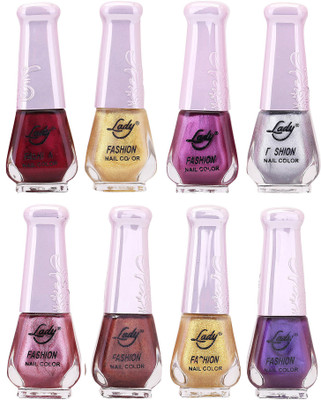 

Lady Fashion Trendy Nail Polish 21116 Multicolor,(Pack of 8)