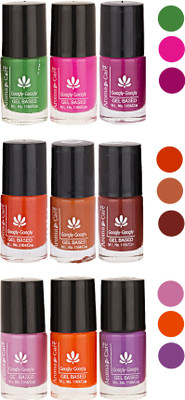 

Aroma Care Pack Of 9 Gel Based Nail Paint (50) Green, Pink, Neon Magenta, Orange, Nude, Brown, Light Pink, Orange, Purple(Pack of 9)