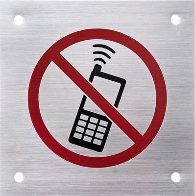 

SHREYAS SIGNAGES Steel NO MOBILE STEEL LOGO, CHEMICAL ETCHING TYPE SIGN Name Plate(Black, Red)