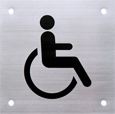 

SHREYAS SIGNAGES Steel HANDICAP STEEL LOGO, PHYSICALLY DISABLE STEEL SIGN Name Plate(Multicolor)