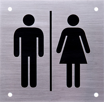 

SHREYAS SIGNAGES Steel MALE FEMALE UNISEX TOILET LOGO, Door Sign I Stainless Steel I "Restroom Men Women I Male Female I Gents Ladies" I Wash Room Name Plate(Black)