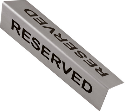 

SHREYAS SIGNAGES Steel RESERVED Double side bending type plate, Stainless Steel Etching Plate Name Plate(Black)
